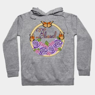 Blessed - Floral And Butterflies Hoodie